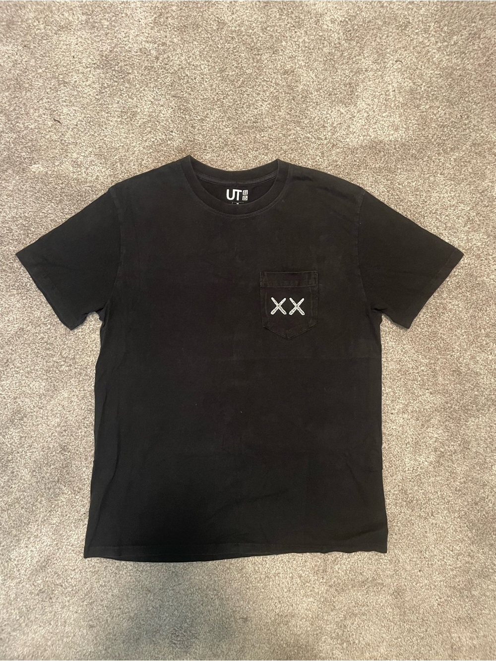 KAWS Black Pocket Tee with White XX Stitch